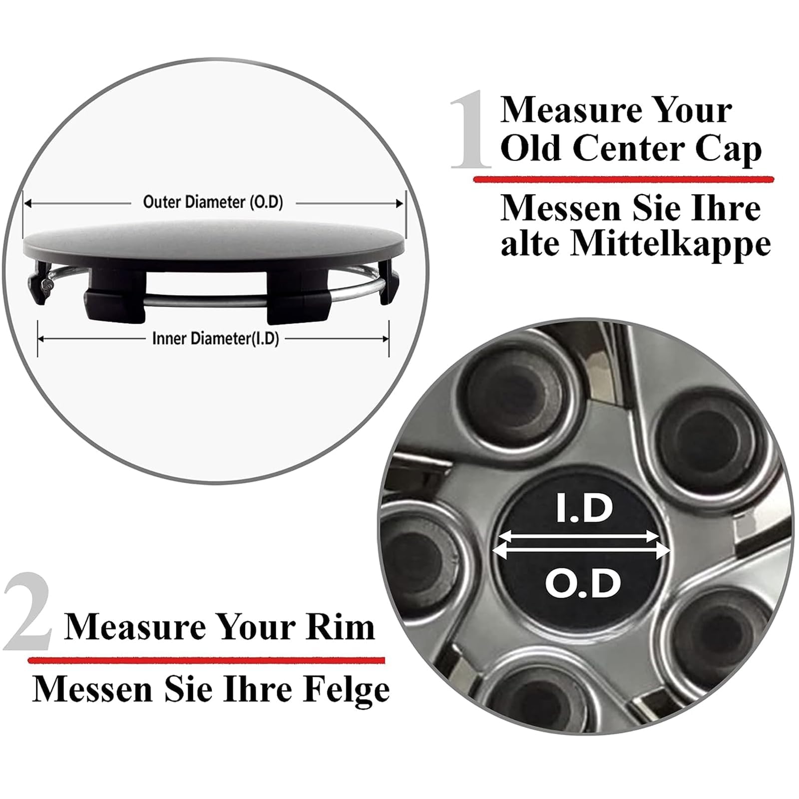 KNHCX Cache Moyeu Pour Opel Corsa D 5-Door 2011-2014,Jante Alliage+ABS Centre Jante Capuchons Enjoliveur Bouchon Jante Cache Roue Centrale Universel