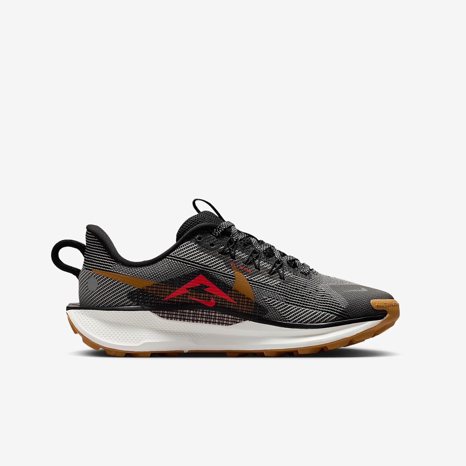 Nike Pegasus Trail 5 Big Kids' Running Shoes (Black/Fir/College Grey/Desert Ochre) Size 4.5
