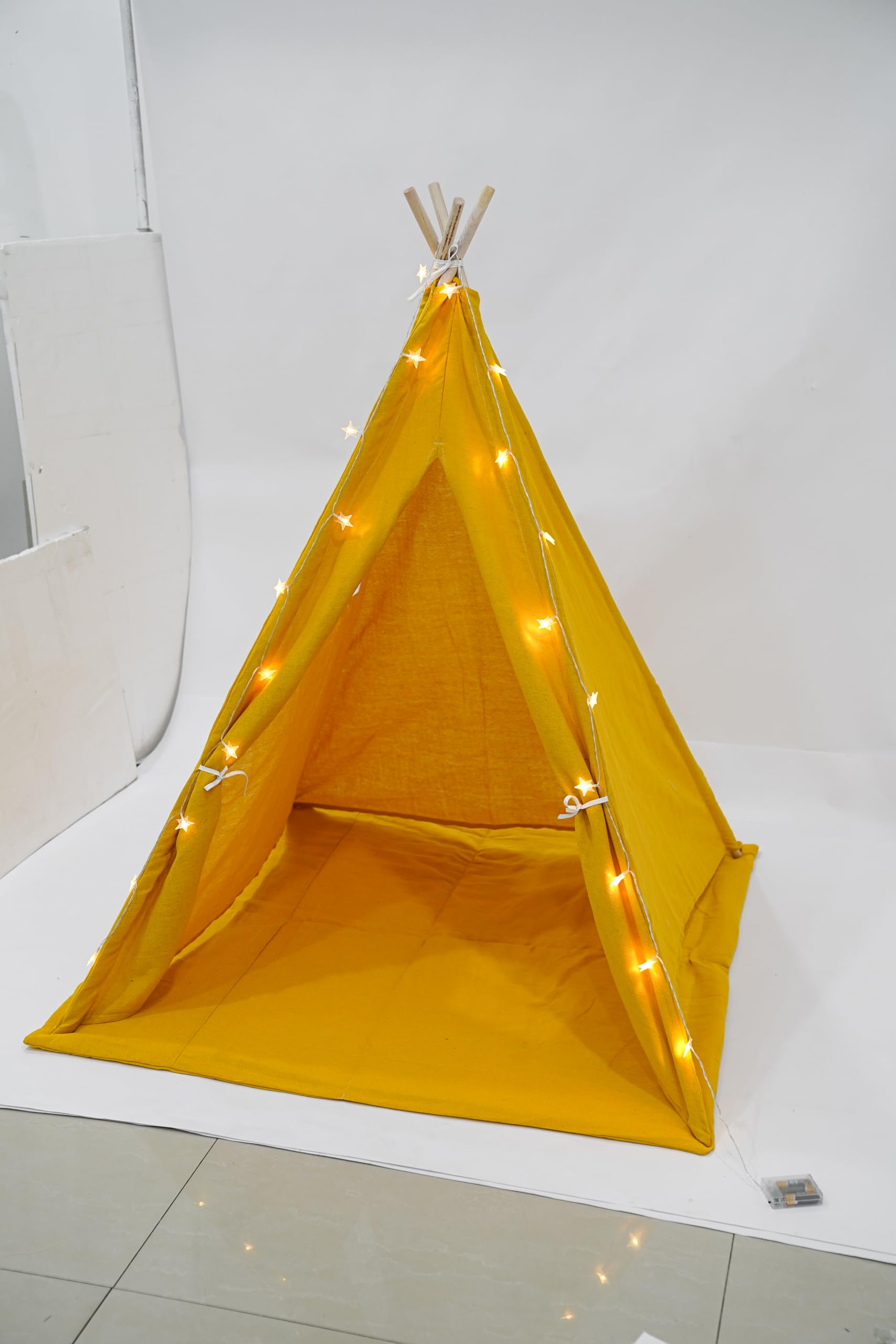 Tenda per bambini, capanna per interni per bambini, tenda Tipi ragazza ragazzo, cotone lino, tappeto imbottito, fissatori, ghirlanda luminosa, angolo lettura e gioco, decorazione per compleanno