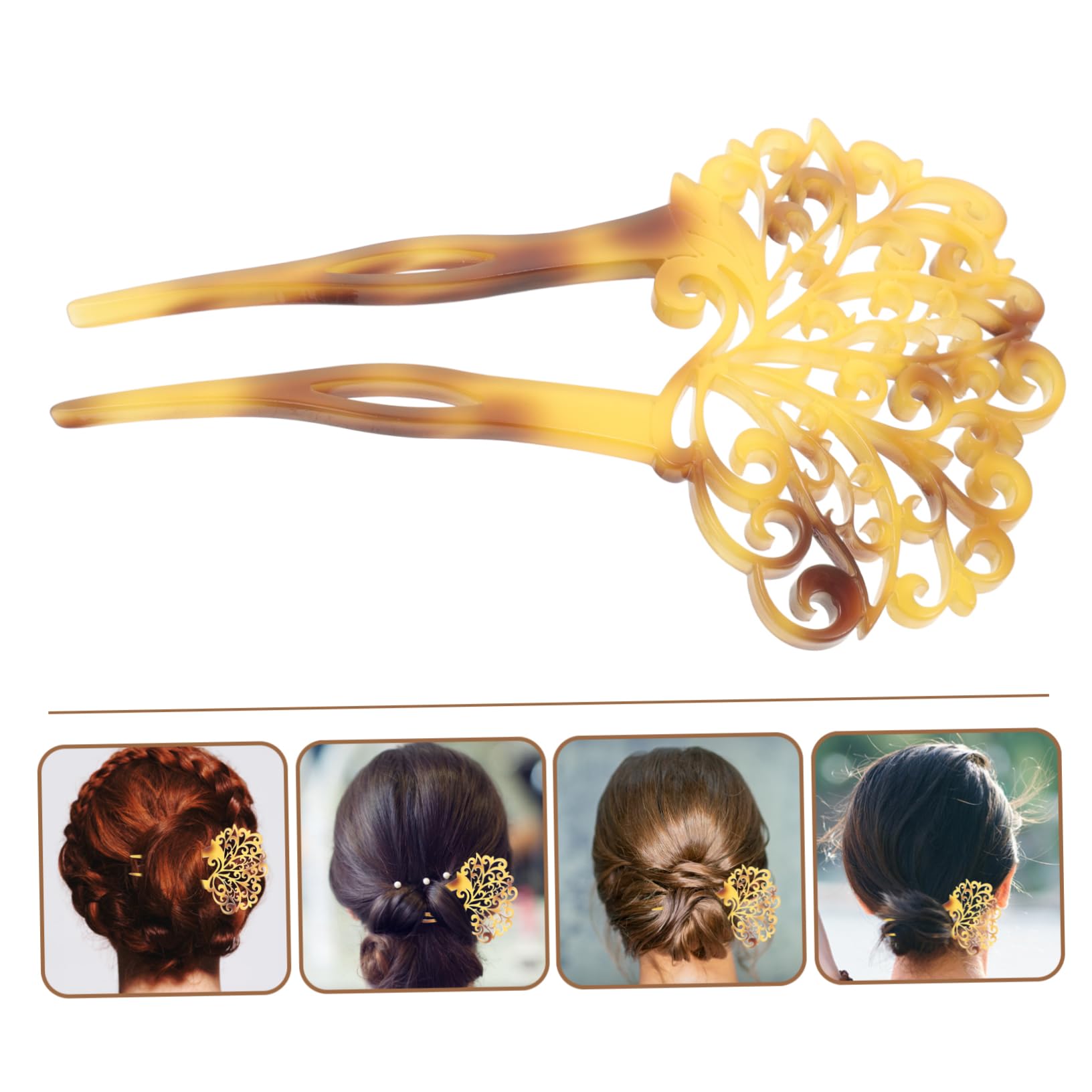 Didiseaon 3 Piezas horquilla antigua tiara pasadores pasador de pelo joyas para el cabello alfileres franceses palos de pelo Pavo real sombrerería Decorar Accesorios para el cabello Acrílico
