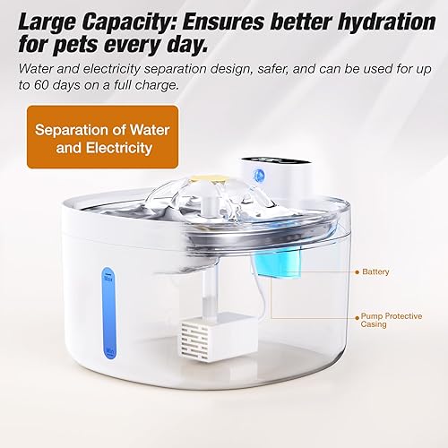 Miniatura 4 de Fuente de agua inalámbrica para gatos con sensor de movimiento, fuente de agua inalámbrica para gatos con sensor de movimiento, fuente de bebida