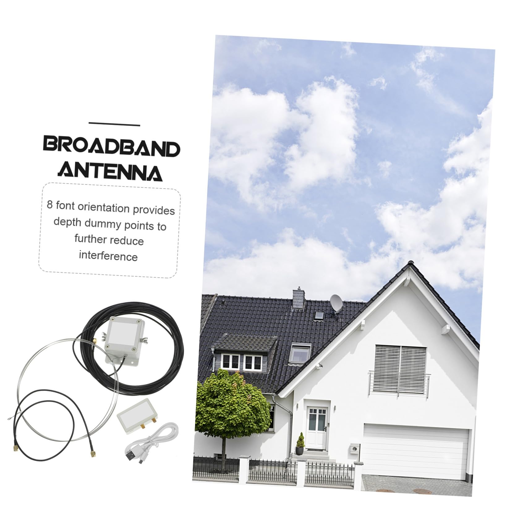 Antenne Annulaire Active USB, Plastique, Motif en 8 pour Balcon ou Toit