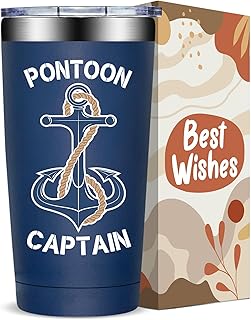 Fufandi Cool Gifts for Boat Owners - Pontoon Boat Gifts, Pontoon Captain Accessories - Christmas Father Day Birthday Gift for Men Boater Owners Boaters - Tumbler Cup 20oz