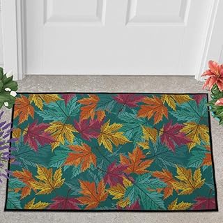 Buweirezhi Łazienka mata podłogowa jesienne liście Odporna na dożynki, łatwa do czyszczenia, mata zatrzymująca kurz, biała 50 x 80 cm