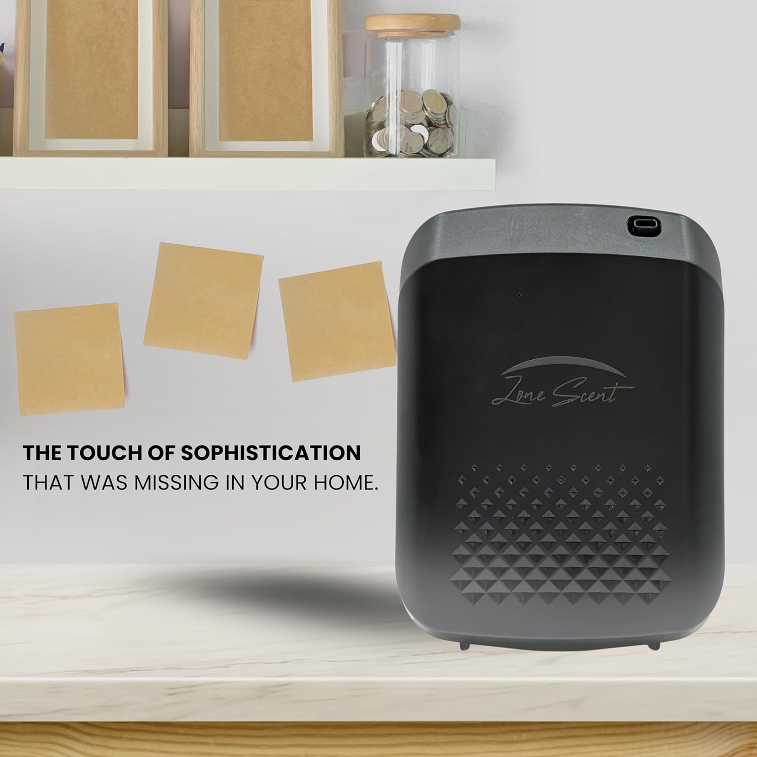 Smart Essential Oil Diffuser for Home and Commercial Use – 1500 Sq Ft Cold Air Scent Machine – Waterless, Quiet, Safe, App-Controlled Aroma Diffuser – ZS-01F (Black)