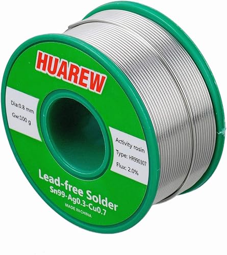 Miniatura 10 de HR990307 Sn 99-Ag 0.3-Cu 0.7 alambre de soldadura sin plomo con núcleo de resina (0.039in, 3.53oz)