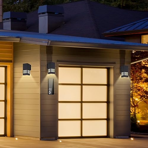 Miniatura 5 de ZUUKOLE Farol de pared para exteriores, lámpara exterior  Listado ETL, aluminio antioxidante, impermeable, montaje en pared, diseño rectangular  1