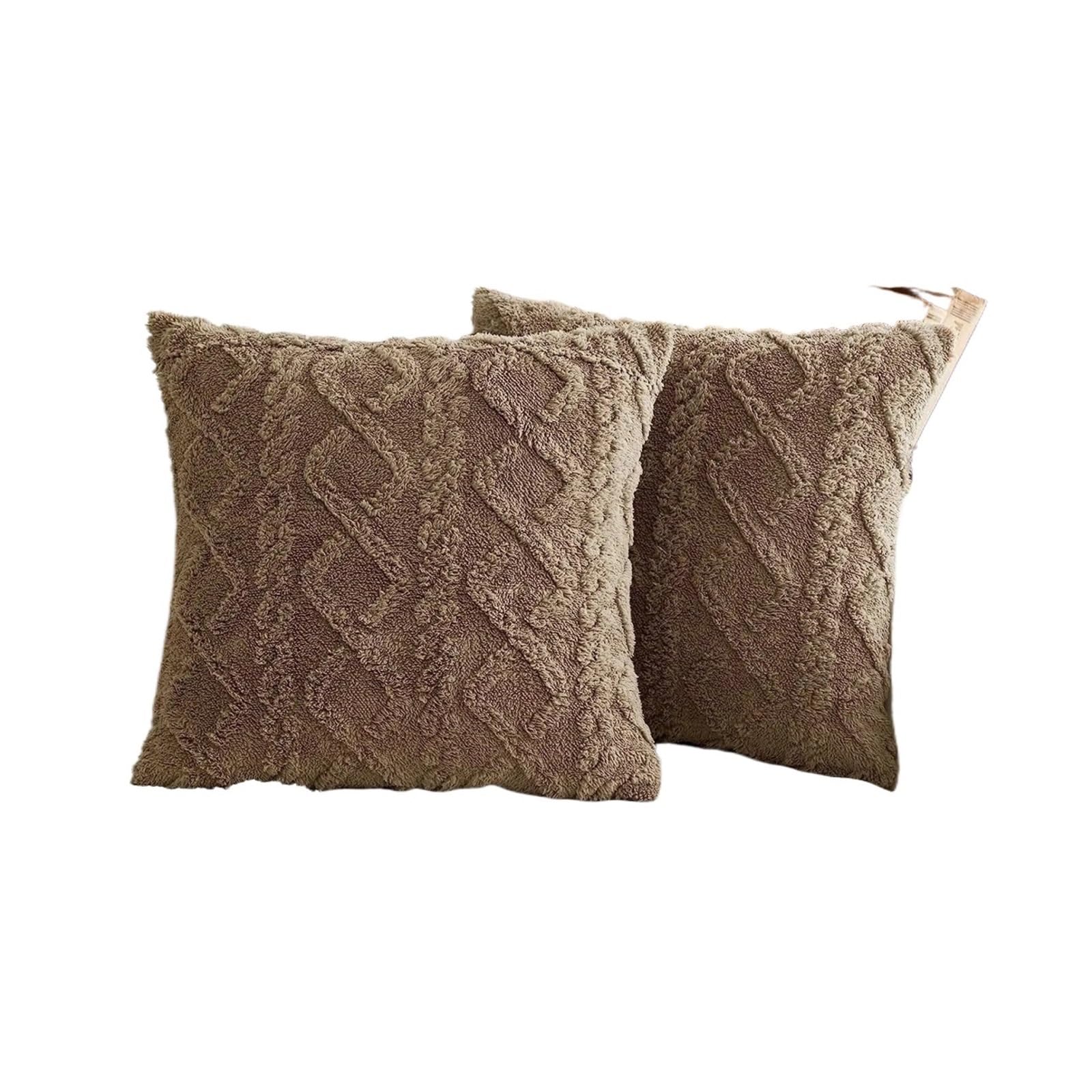 Housses de coussin en polyester chocolat 55x55 cm pour canapé