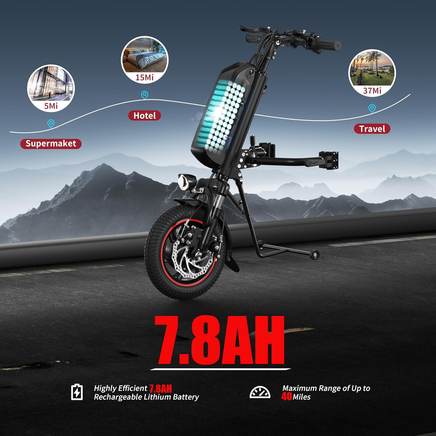 Kit de fijación para silla de ruedas de mano eléctrica, para convertirla de manual a eléctrica, dispositivo de tracción para silla de ruedas,cabezal de accionamiento eléctrico para silla de ruedas A3