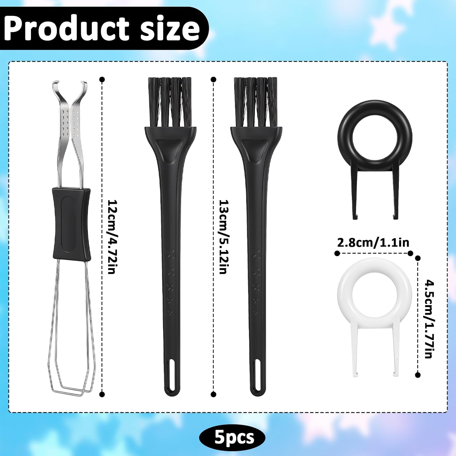 5 Pcs Keycap Puller and Switch Puller Set with Cleaning Brush, Key Cap Pullers Keyboard Brush Keycaps Tweezers Keyboard Remover Tool Kit for Mechanical Keyboards Removing Cleaning Fixing image 2