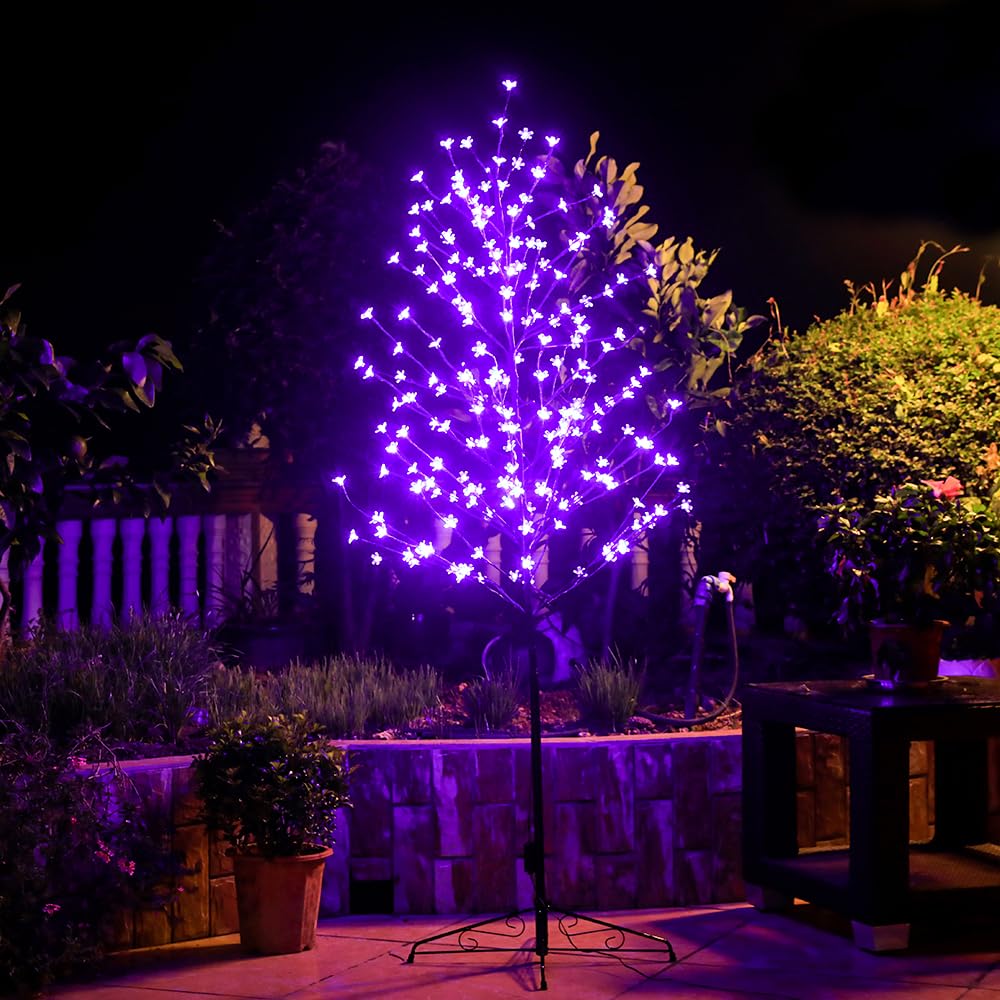 Sakura Cherry Blossom Tree Lights, 6.5FT Lighted Bonsai Tree, 208 LED Artificial Tree Decorations for Bedroom Home Office Party Wedding Christmas Decorations