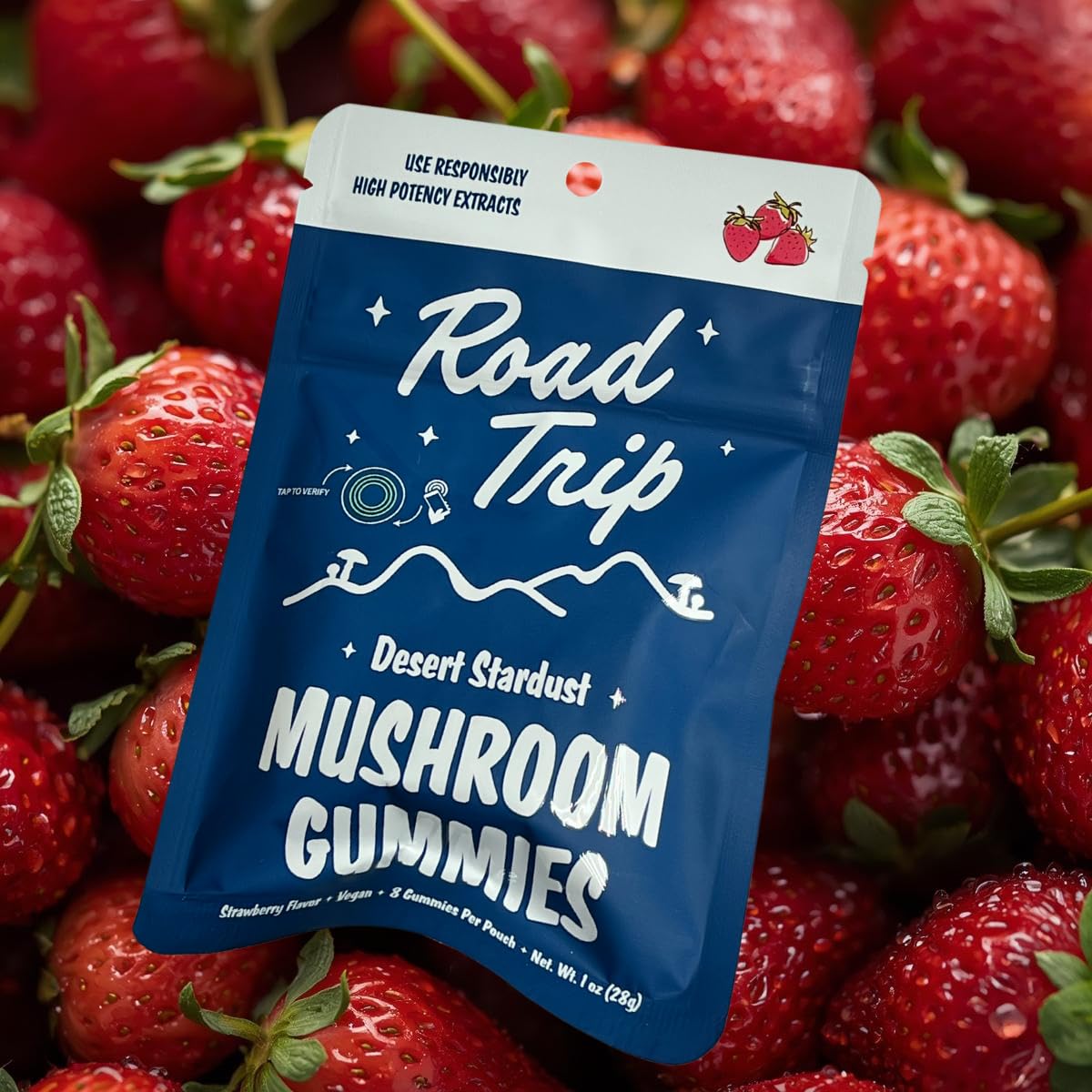 Road Trip - Desert Stardust - Mushroom Gummies - Nootropic Blend (1-Pack, Strawberry)