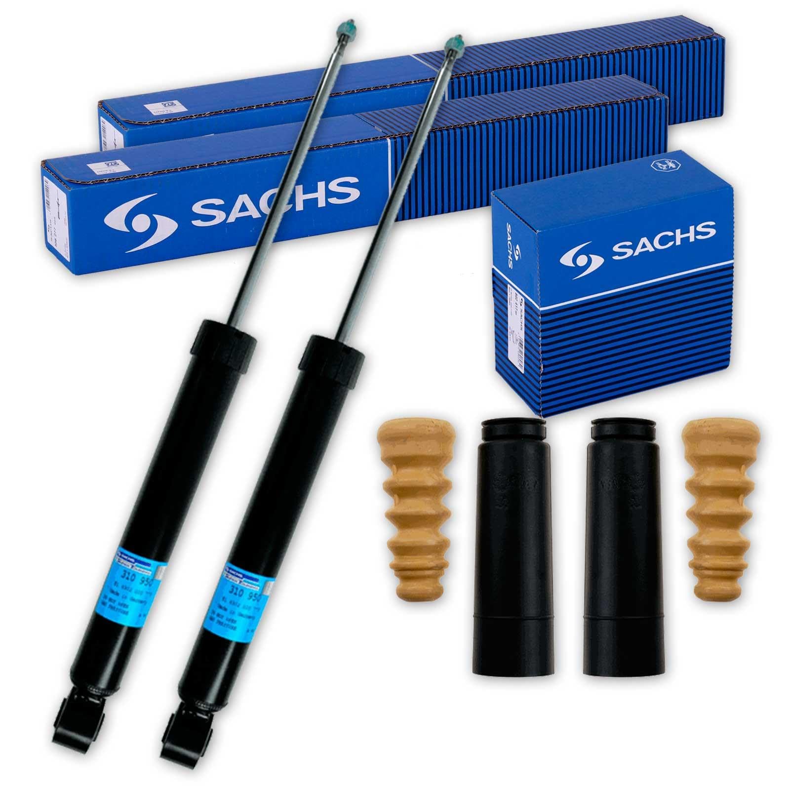Sachs Stossdämpfer + Protection Kit hinten | 310950+900064 Kompatibel mit Golf Plus V (5M1, 521),Golf V (1K1),Golf VI (5K1),Golf VI Cabriolet (517),Scirocco III (137, 138