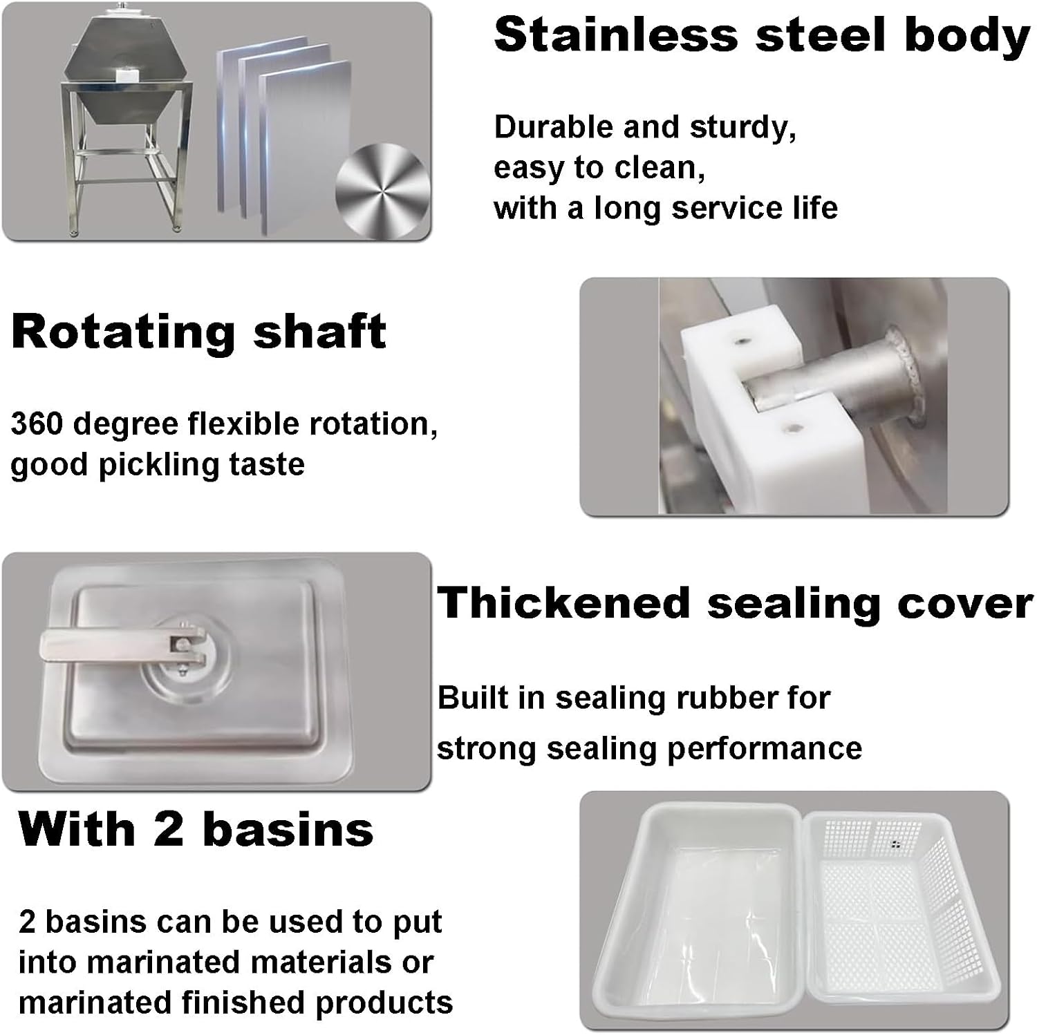 Meat & Vegetable Vacuum Tumbler Marinating Machine, Vacuum Tumbler Marinator, Food Vacuum Marinator, 0-99 Min Time Setting, Meat Tenderizer & Vacuum Marinator for Chef 100L