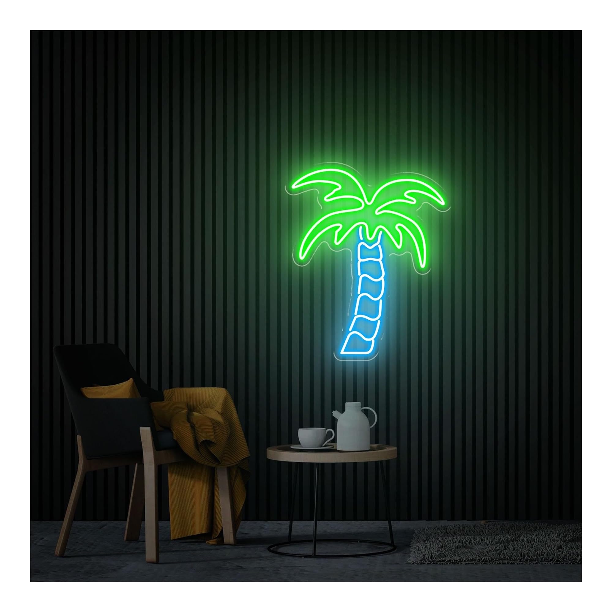 RONGCH Hanging Art Signs Palm Tree Neon Sign,Suitable for Living Room Wall Personalized Decor with Dimmable 42cmx50cm(D)