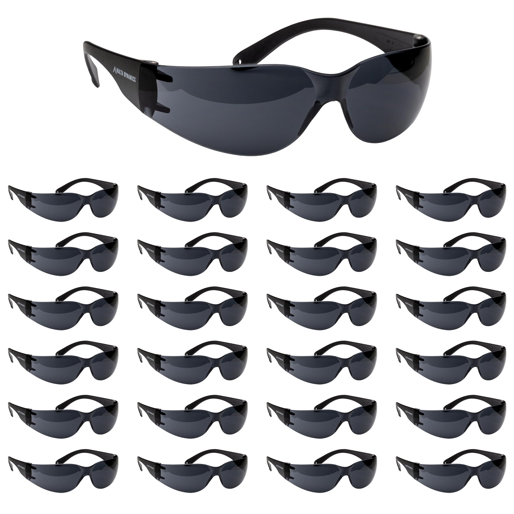 Malta Dynamics Safety Glasses – ANSI Z87+ Rated UV Eye Protection Glasses for Construction, Manufacturing, Scratch-Resistant