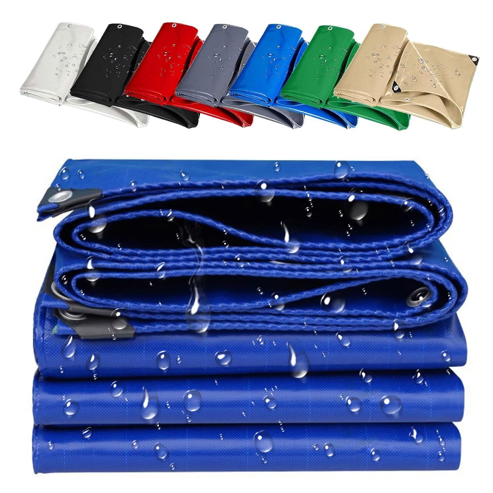 Lona impermeable 80 x 395 cm antidesgarro con ojales para protección UV de coche y jardín