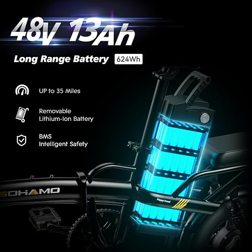 Miniatura 2 de Bicicleta eléctrica, bicicletas eléctricas plegables de 48 V, 12 AH16 AH para mujeres, adolescentes, hombres, aluminio ligero con pedales, motor sin