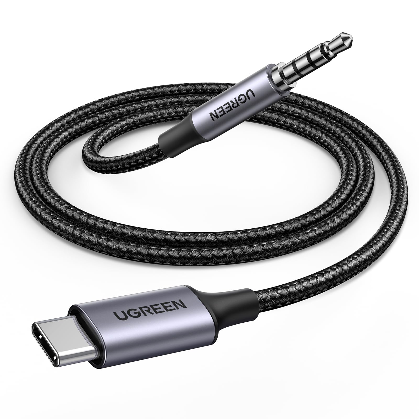 UGREEN Câble USB C vers Jack 3.5mm TRRS Non-bidirectionnel Casque Micro Hi-Fi DAC 4 Pôles Compatible iPhone 17 Pro Max Air 16 Pro Max Plus 15 Galaxy S25 S24 S23 Pixel 9 8 7 iPad Air 1M