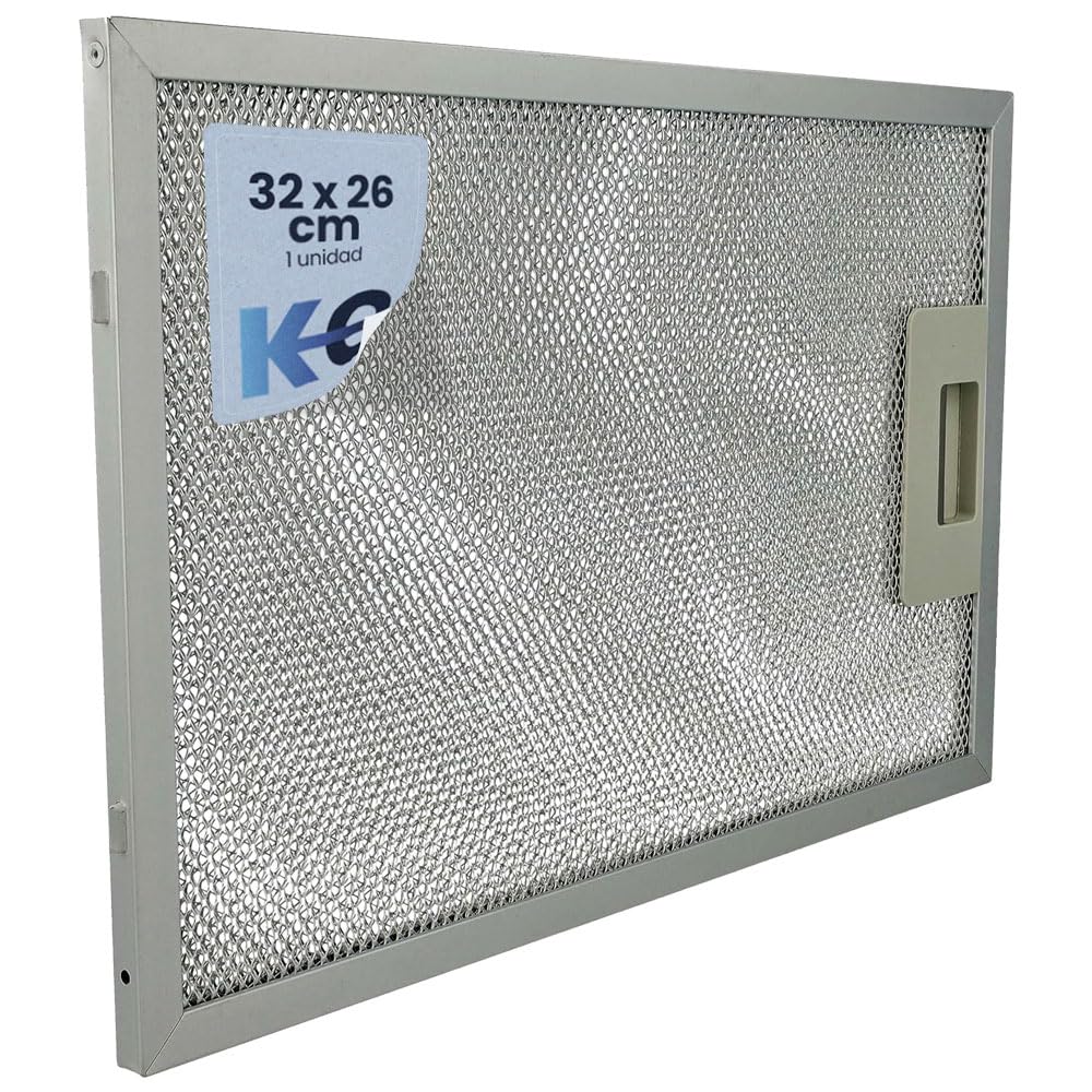Anakel Home Filtro de Campana Extractora 400472918 compatible con TEKA DM90 DM60 | 1 Unidad Filtro Metálico 32x26cm (Revisar Medidas entre Pestañas)