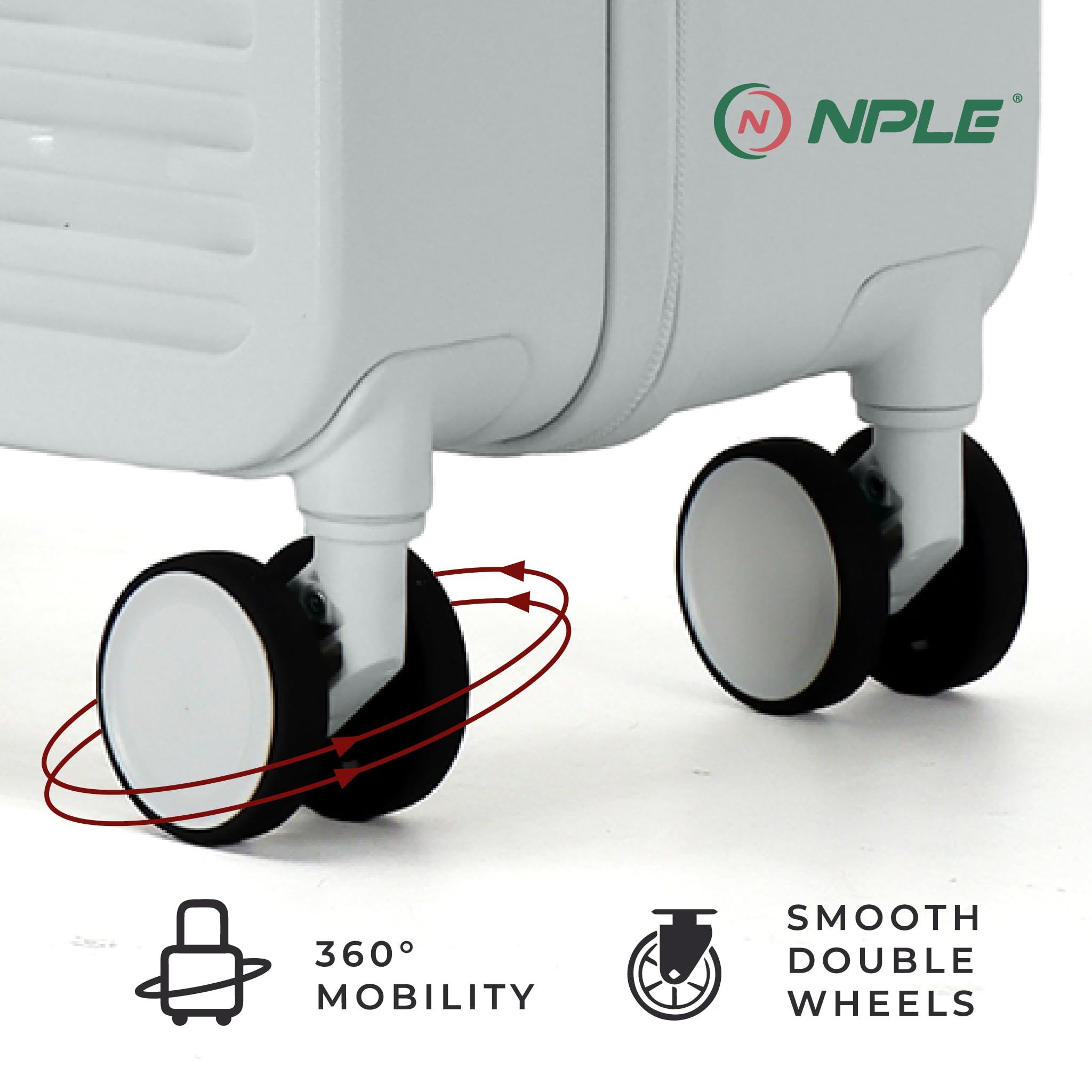 Set Valigie Trolley in 100% Policarbonato Rigido, Bagagli Ultraleggeri con Manico in Alluminio, 4 Ruote Doppie Silenziose 360°, Zip Professionale e Chiusura TSA