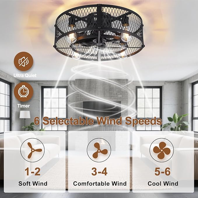 Ventilador de Techo 20 Pulgadas Con Luz 120V miniatura 5