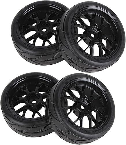 Miniatura 3 de BQLZR Llanta de rueda en forma de Y y neumáticos de repuesto para HSP 1:10 On-Road RC Flat Racing Car 20106 Paquete de 4