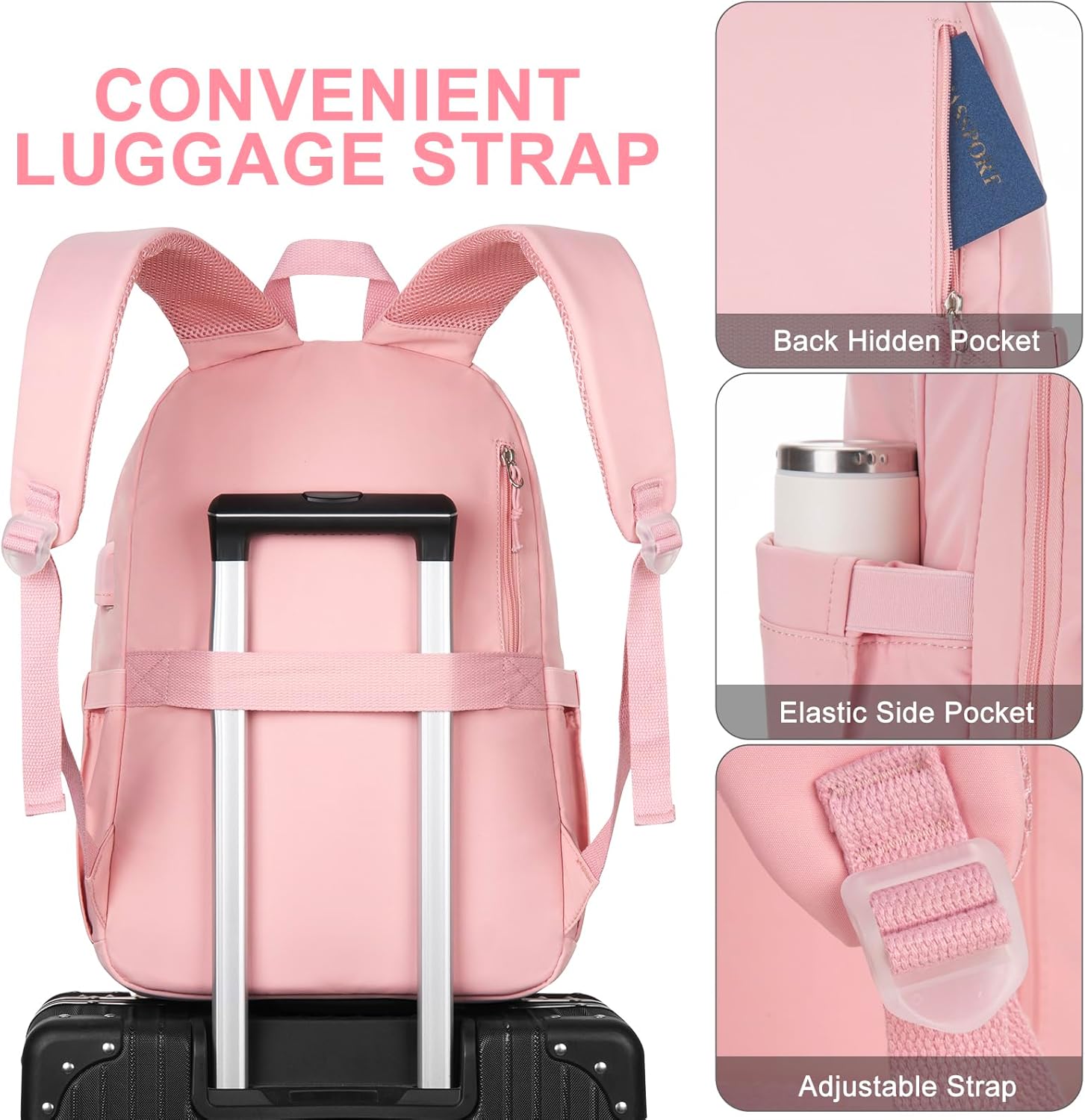 Backpacks for Girls, 15.6 Inch School Bag Cute Waterproof Laptop Bookbag Large College Backpack for Teen Women Students Anti Theft Travel Daypack - Image 5