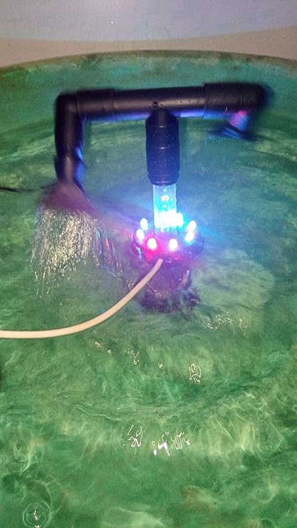 INDOMA | 18 W,720 LPH | Submersible Pump | Auto Change Color Lights | Rotating Type Nozzle |Fountain Pond Aquarium Garden |Warranty:1 Yr| PL35-20 S3