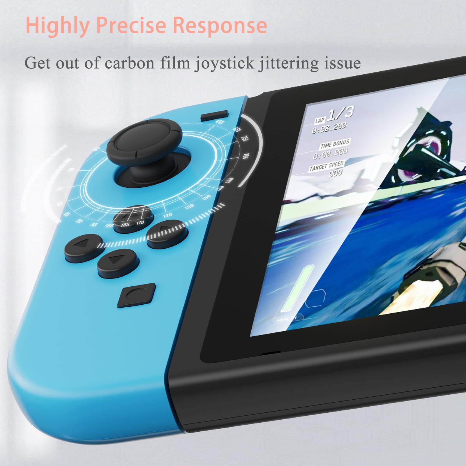 RunSnail for GuliKit 2Pcs TMR Joystick Ersatz für Joycon, Kein Drift, Hohe Präzision, Elektromagnetischer TMR-Joystick, Thumbstick-Kappen in 4 Farben, Kompatibel mit Switch/Switch OLED/Switch Lite