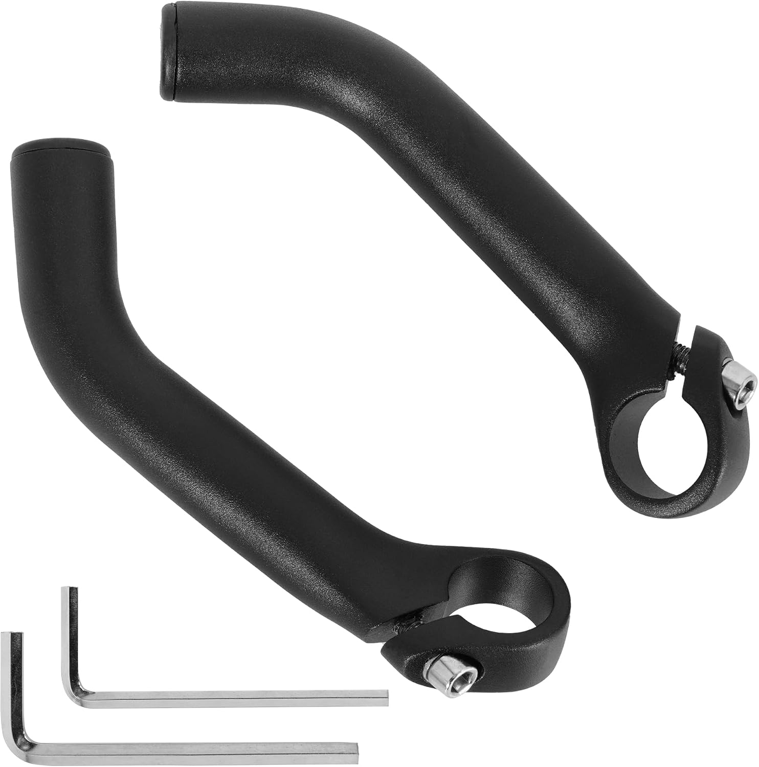 Ergonomic Bicycle Handlebar Ends Extension, Aluminium Alloy MTB Bicycle Bar Extender, Mountain Bike Handlebar Ends, Black