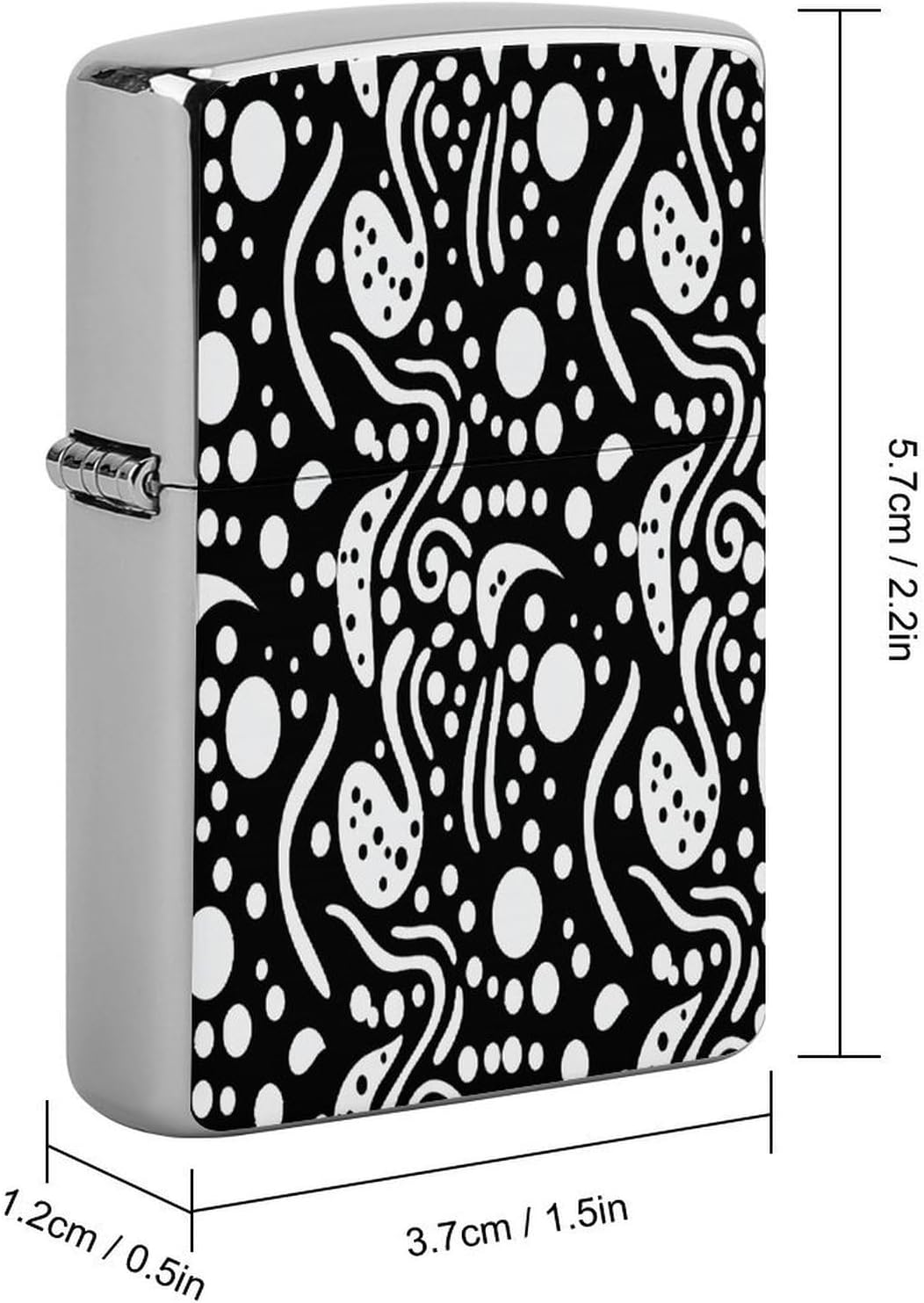 Black and White Pattern with White Circles Lighter Case Cover Lighter Shell