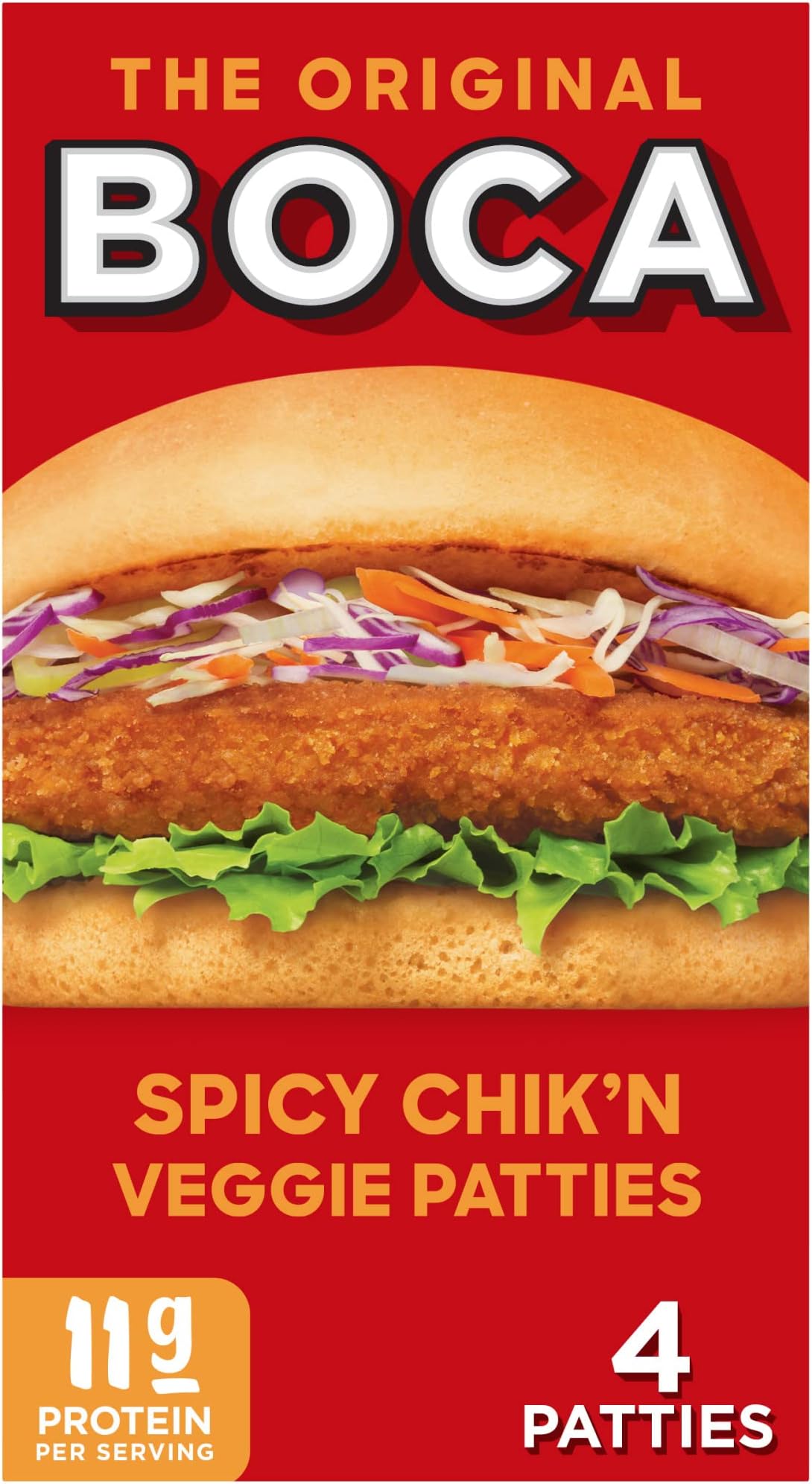 Spicy Vegan Chik'n Veggie Patties (4 ct Box)