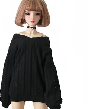 Bjd Doll Clothes Handmade Fashions Sweater Suitable for 1/3 1/4 1/6 11.8 18 24 inch BJD Dolls Black, 1/3