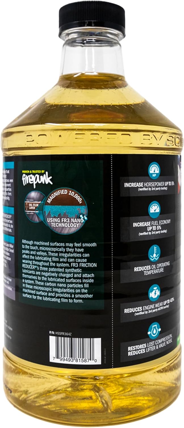 Hot Shot’s Secret Friction Reducer FR3 64 oz – Treats 42 Quarts of Oil – Synthetic Oil Additive, Reduces Friction, Protects Engine, Improves Performance and Fuel Economy for Gas & Diesel Engines
