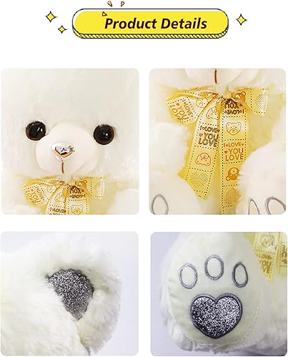 Miniatura 4 de VYUSIT Oso de peluche lindos juguetes de peluche con huellas de lazo y nudo suave y pequeño de 20 pulgadas