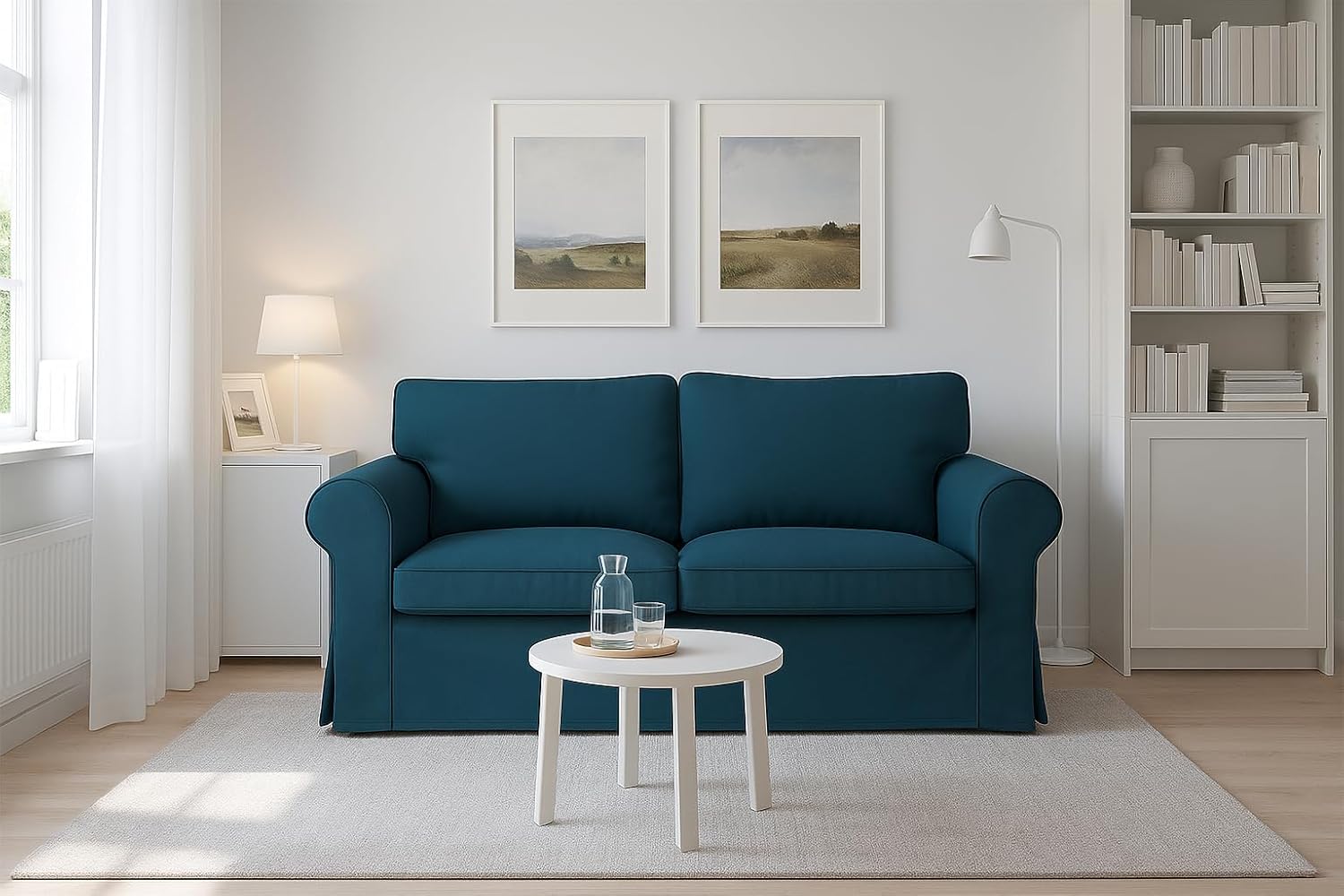 MASTERS OF COVERS UPPLAND Loveseat Cover Replacment Slipcover Made for IKEA UPPLAND Loveseat Slipcover (Not Ektorp)-Not Include Sofa-Dark Ocean