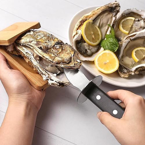 Miniatura 2 de ELEFOCUS Abrazadera de shucker de ostras, juego de abrazaderas de madera para desmenuzador de ostras, juego de desgranador de cuchillos de ostras,