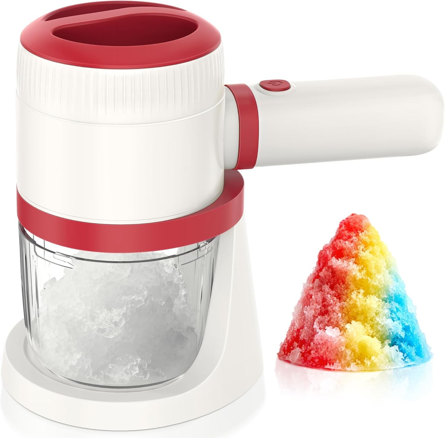 Electric Snow Cone Shaved Ice Machine, Ice Shaver Slushie Machine with Stainless Steel Blade, Easy to Clean Handheld Slushie Machine for Homemade Shaved Ice, Snow Cones, Slushies