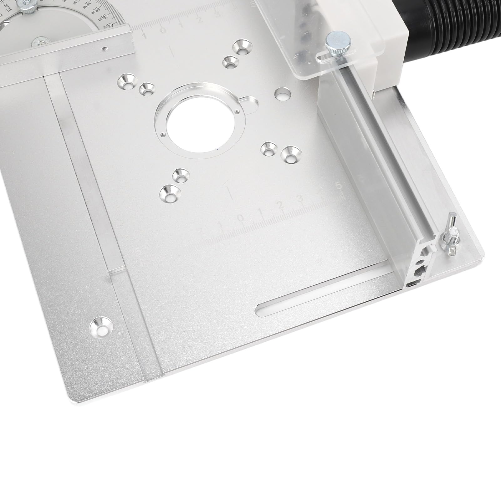 Placa de Inserción de Mesa de Enrutador de Aluminio, Placa Abatible de Enrutador de Bancos de Carpintería, Mesa de Banco de Carpintería Ajustable para Fresar y Recortar