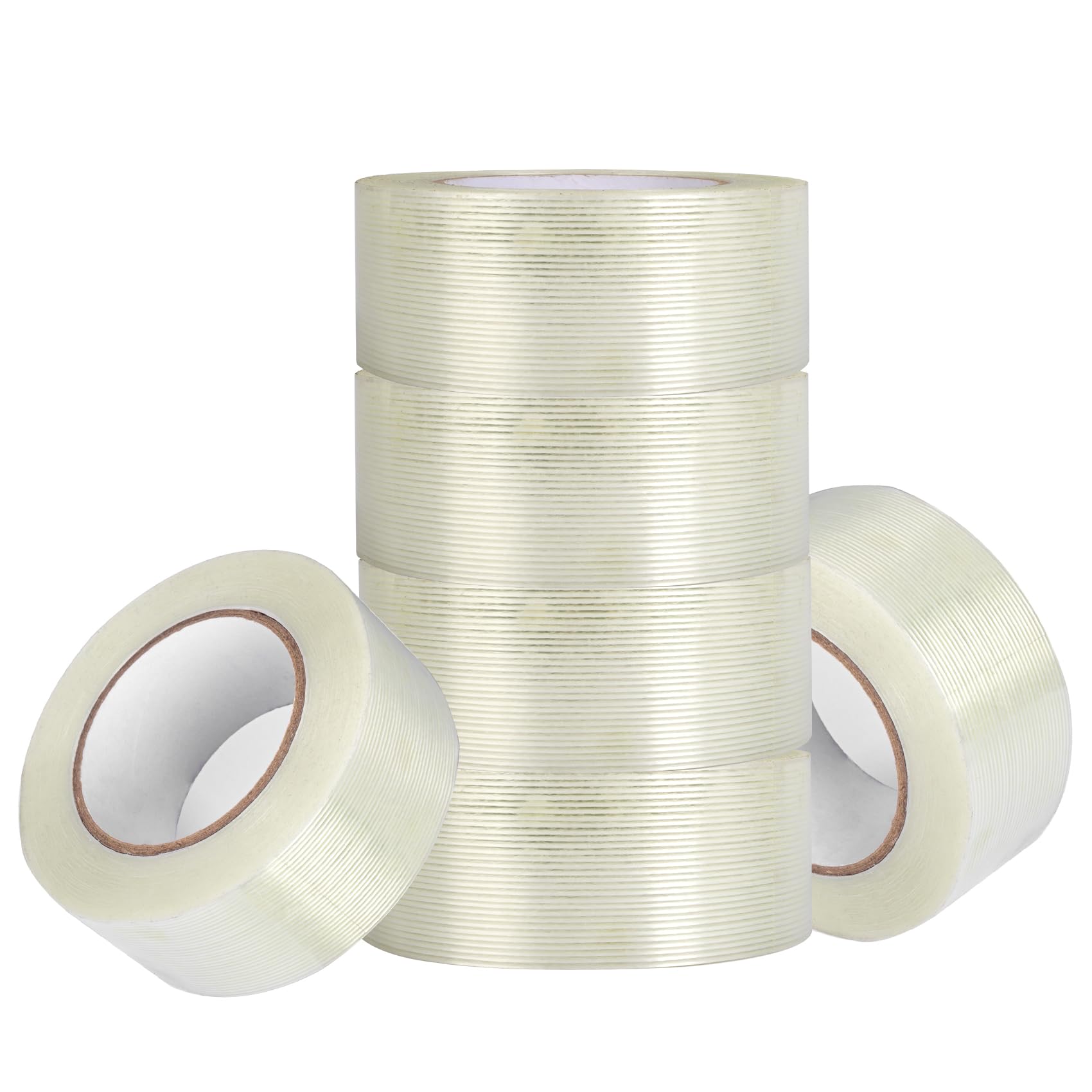 YUMIERO 6 Rolls Mono Filament Strapping Tape 54Mil X
