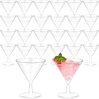 Vista 12 de Yinkin 12 Piezas Vasos de Martini de Plástico de 2 oz Desechables Transparentes para Cóctel Postre Parfait Vasos Irrompibles Mini Copas de Martini