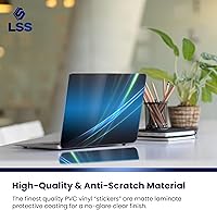 Vista 4 de LSS 15 15,6 pulgadas, adhesivo reutilizable para portátil con 2 almohadillas para muñecas - Protector de vinilo con diseño abstracto, se ajusta a