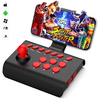 arVin Arcade Fight Stick Joystick Game Controller for iPhone iOS Android PC Fighting Stick for Nintendo Switch/PS3/PS4 Arcade Rocker Gamepad with Turbo & Marco for Emulators/Cloud/PS Remote Play/Steam