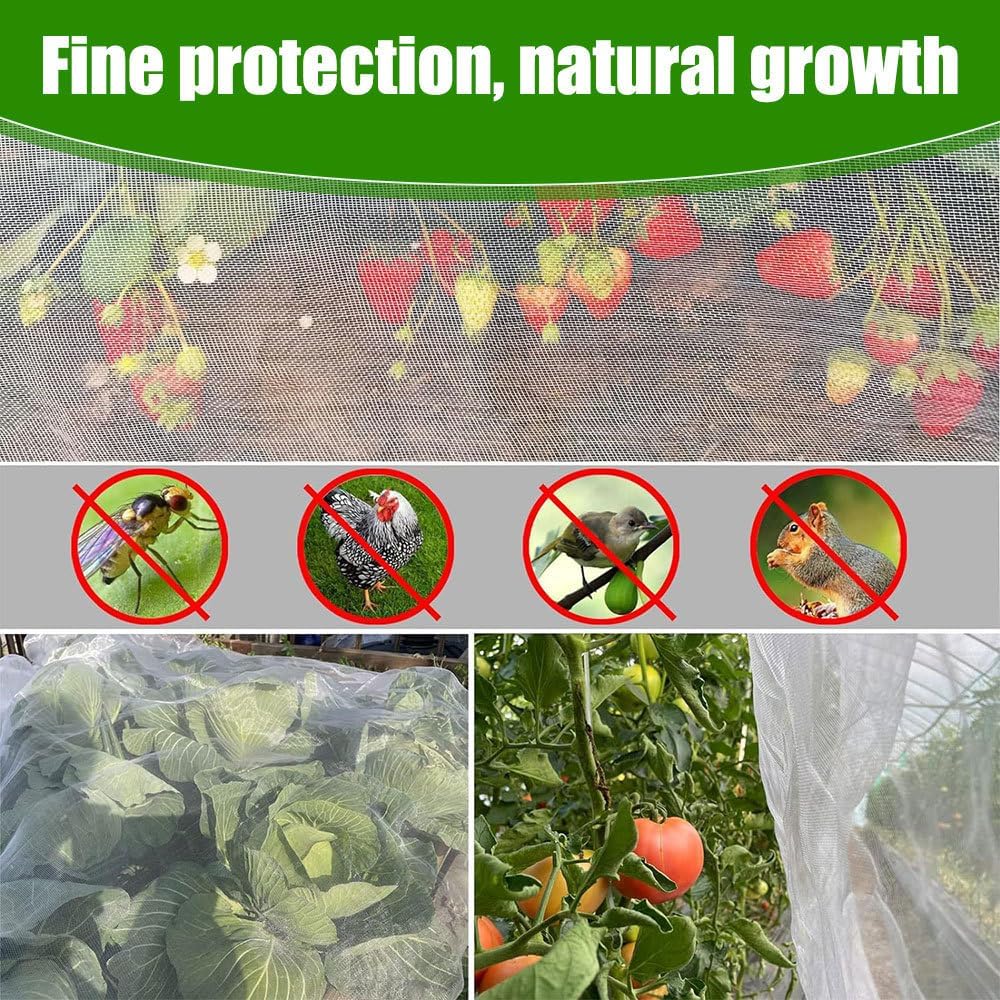 Fruit Tree Netting Cover, Garden Plant Bird Netting with Zipper & Drawstring, Fine Mesh Garden Tree Protection for Fruit Tree Flower Vegetables