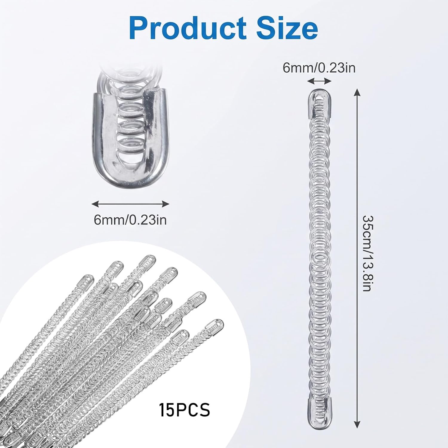 Xelsluthe 15PCS Spiral Steel Boning Corset Boning for Sewing Corset Bonings