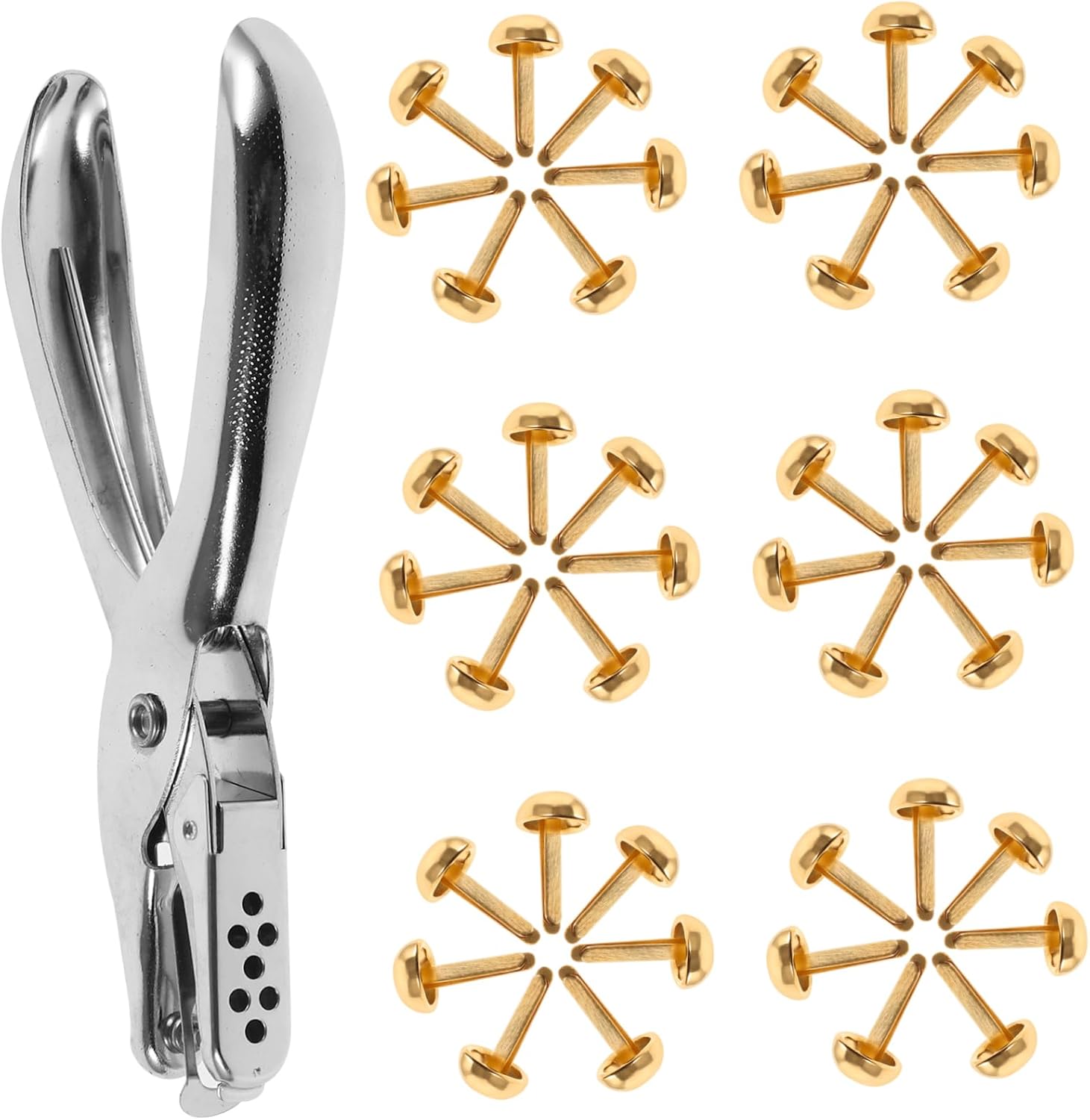 OSALADI 2sets Brads Rivets for Crafts Box Punch Tool Fasteners for Clothing and Accessories
