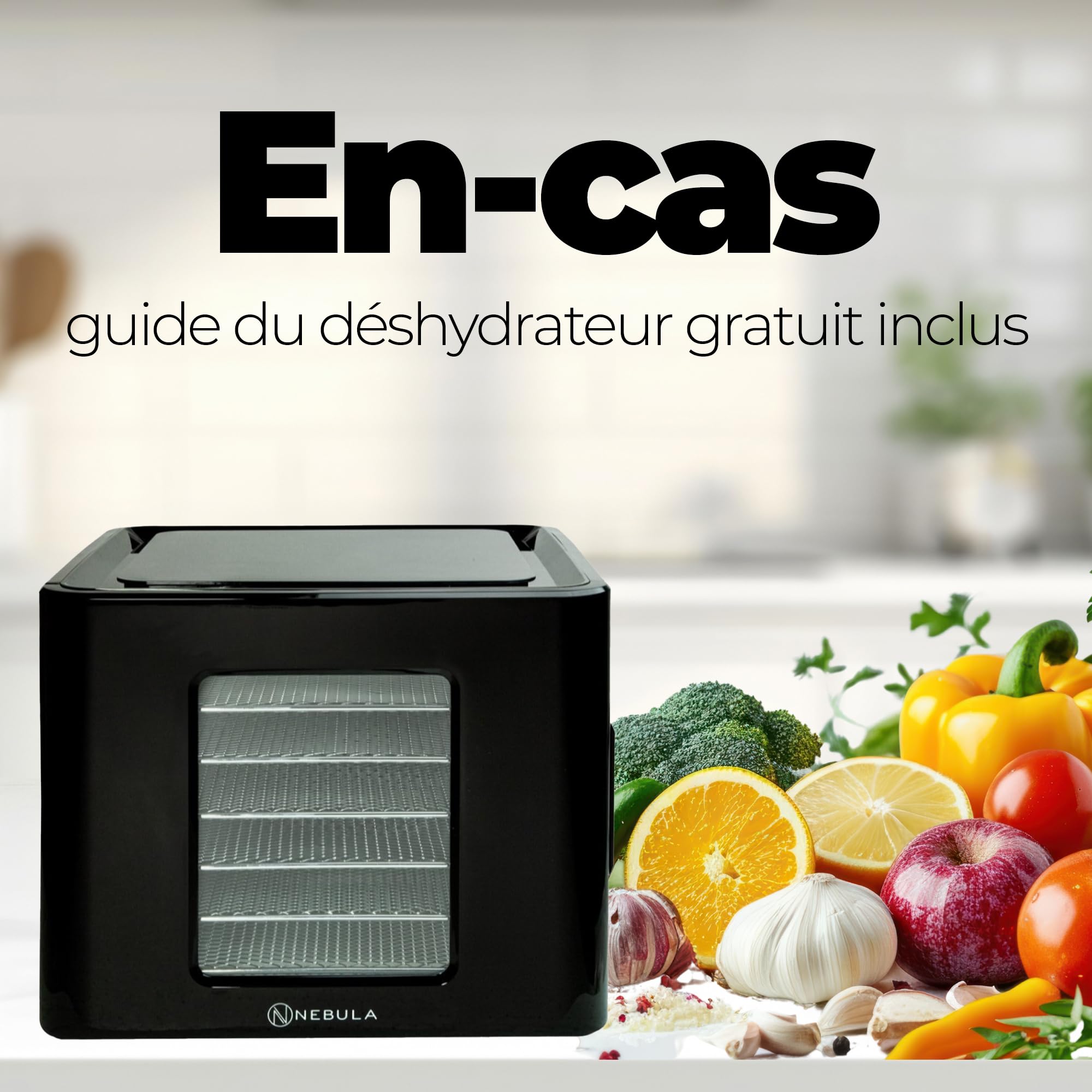 Nebula Déshydrateur Alimentaire 400W Avec 6 Plateaux En Acier Inoxydable | Déshydrateur Alimentaire Numérique Pour Fruits, Légumes, Viande Et Herbes Aromatiques – Minuterie LED Et Température Réglable