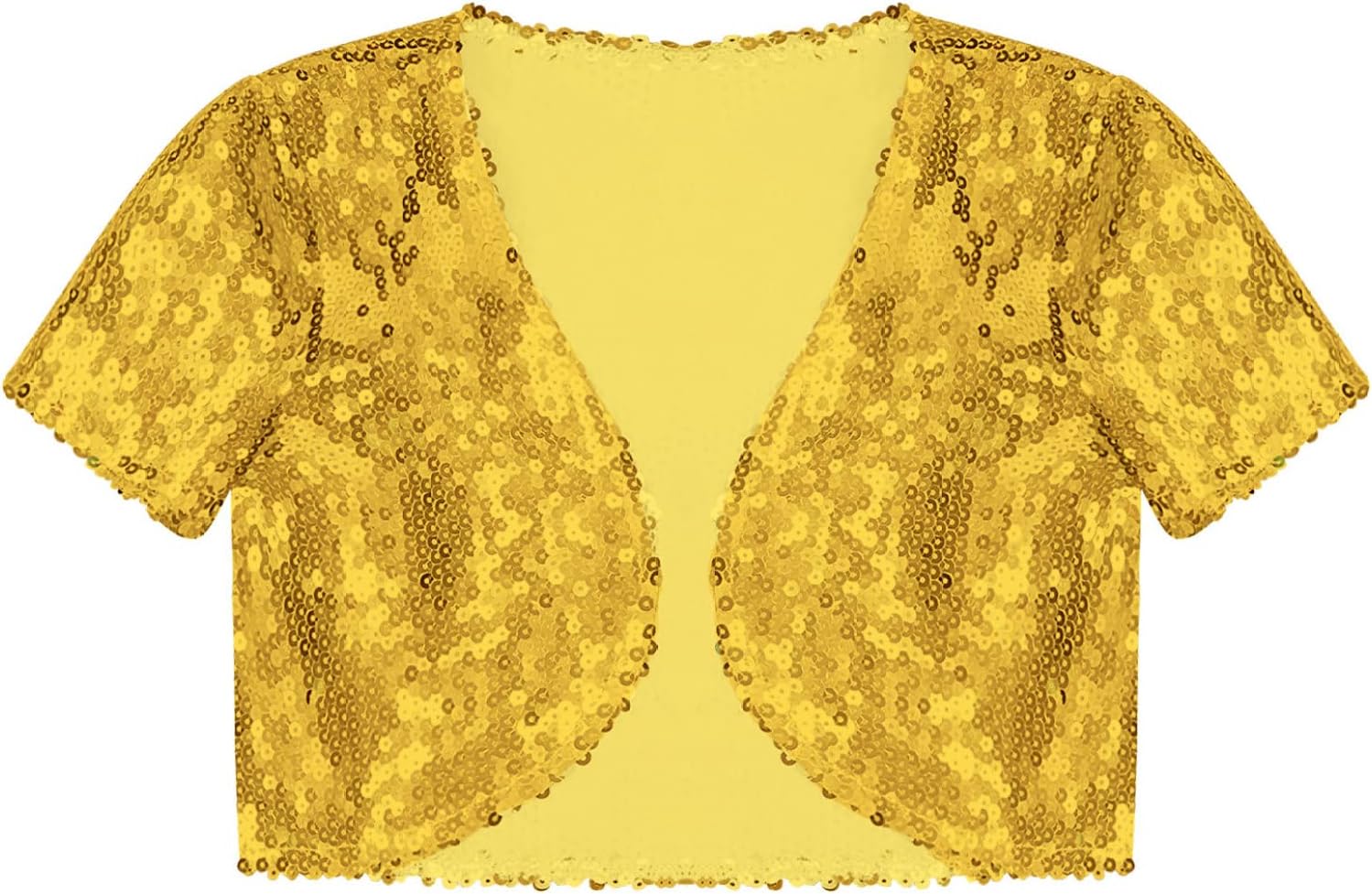 Kids Girls Sparkling Sequin Bolero Open Front Short Sleeve Cardigan Festival Party Dress Cover up