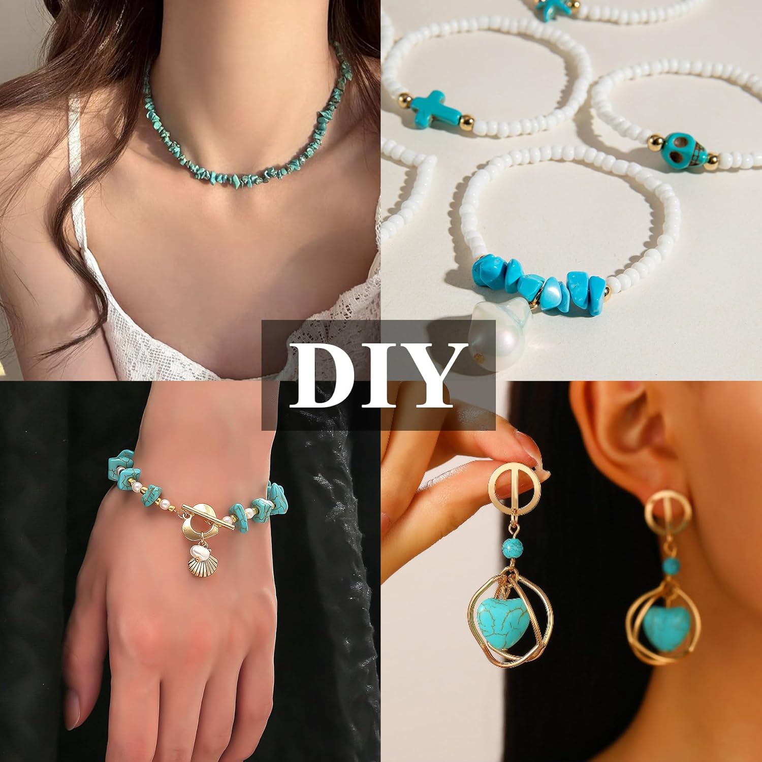 100Pcs Turquoise Beads Heart Approximately 9x10mm Vintage Used for Bead Decoration DIY Crafts,Necklaces,Jewelry,Bracelets - Image 7